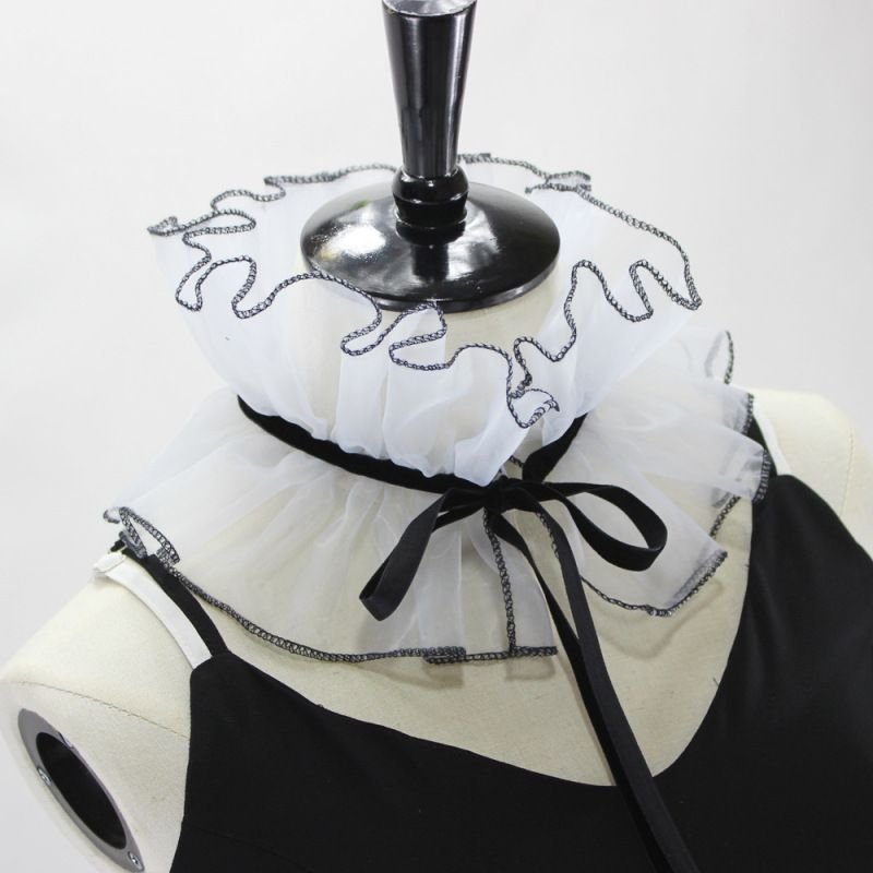 Women Vintage Bandage Design Stringy Selvedge False Collar