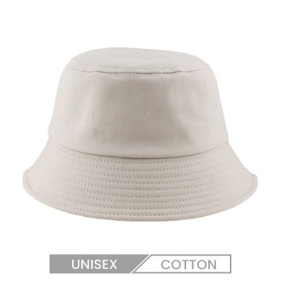 Unisex Cotton Custom Logo Double Needle Flat Top Sunscreen Bucket Hat