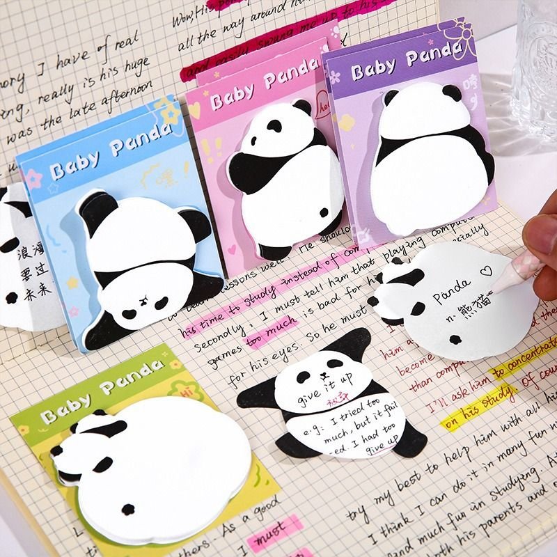 Cartoon Cute Panda Modeling Notes Post-It Notes
