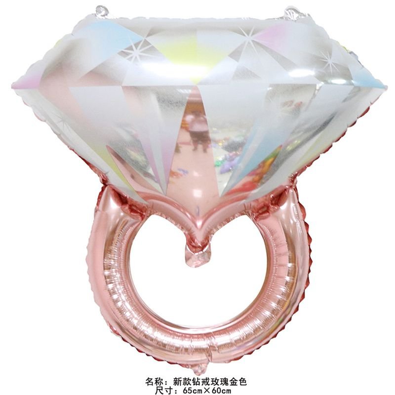 Large Color Diamond Ring Aluminum Film Balloon Wedding Proposal Venue Layout Decorative Balloon