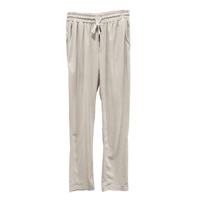 Men Fashion Casual Solid Color Corduroy Wide Leg Trousers