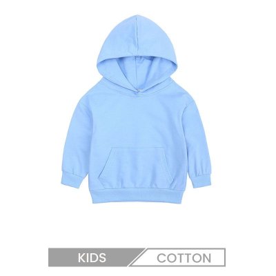 Kids Children Long Sleeve Solid Color Pocket Hoodie Custom