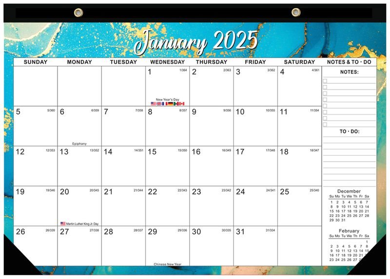 2025 Daily Planning Simple Wall-Mounted Calendar