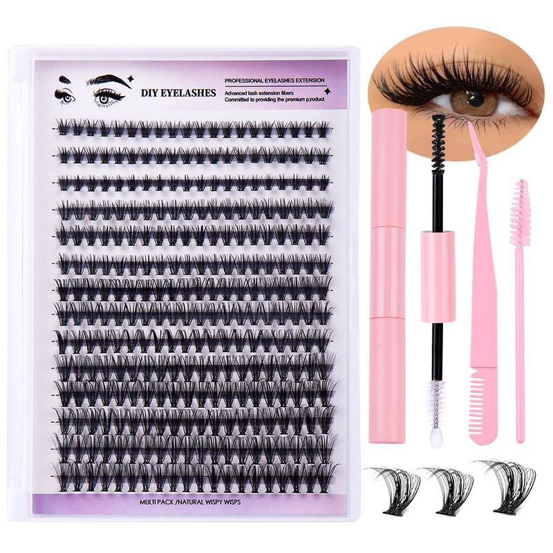 Diy Segmented False Eyelash Glue Tweezers Set