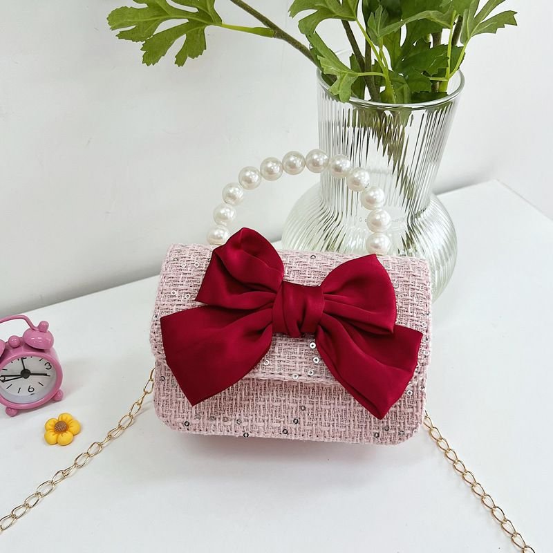 Kids Girls Fashion Casual Cute Bow Crossbody Handle Princess Bag
