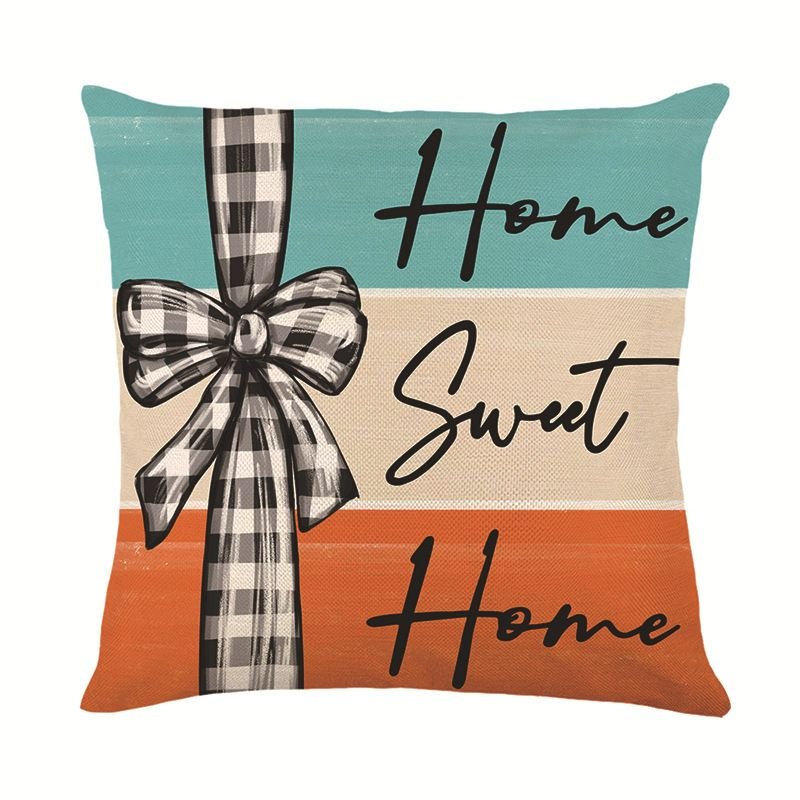 Autumn Pumpkin Pillow Case Linen Single-Sided Printed Plant Maple Leaf Living Room Sofa Decorative Cushion Cover Pillow