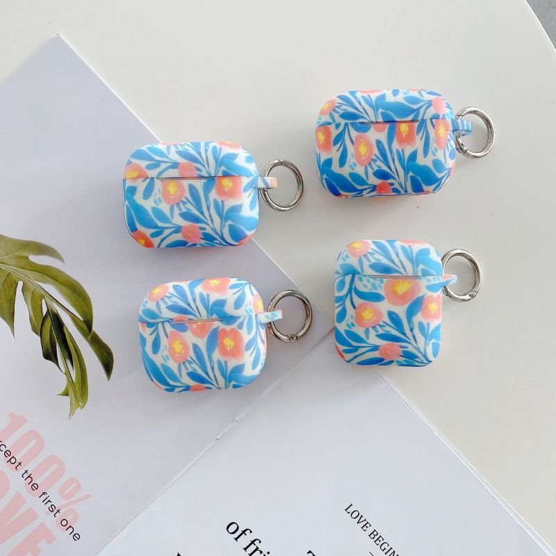 Simple Fashion Cartoon Butterfly Leopard Floral Printed Silicone Apple Bluetooth Headset Case