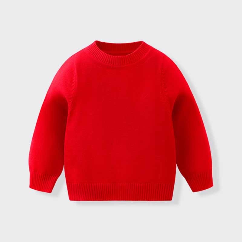 Kids Baby Boys Girls Winter Casual Cute Solid Color Long Sleeve Knitwear Sweater