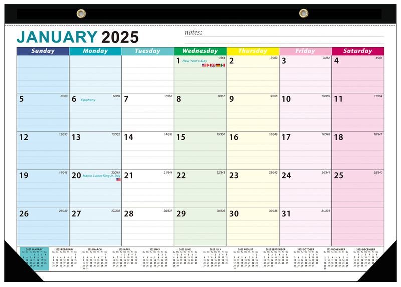 2025 Daily Planning Simple Wall-Mounted Calendar